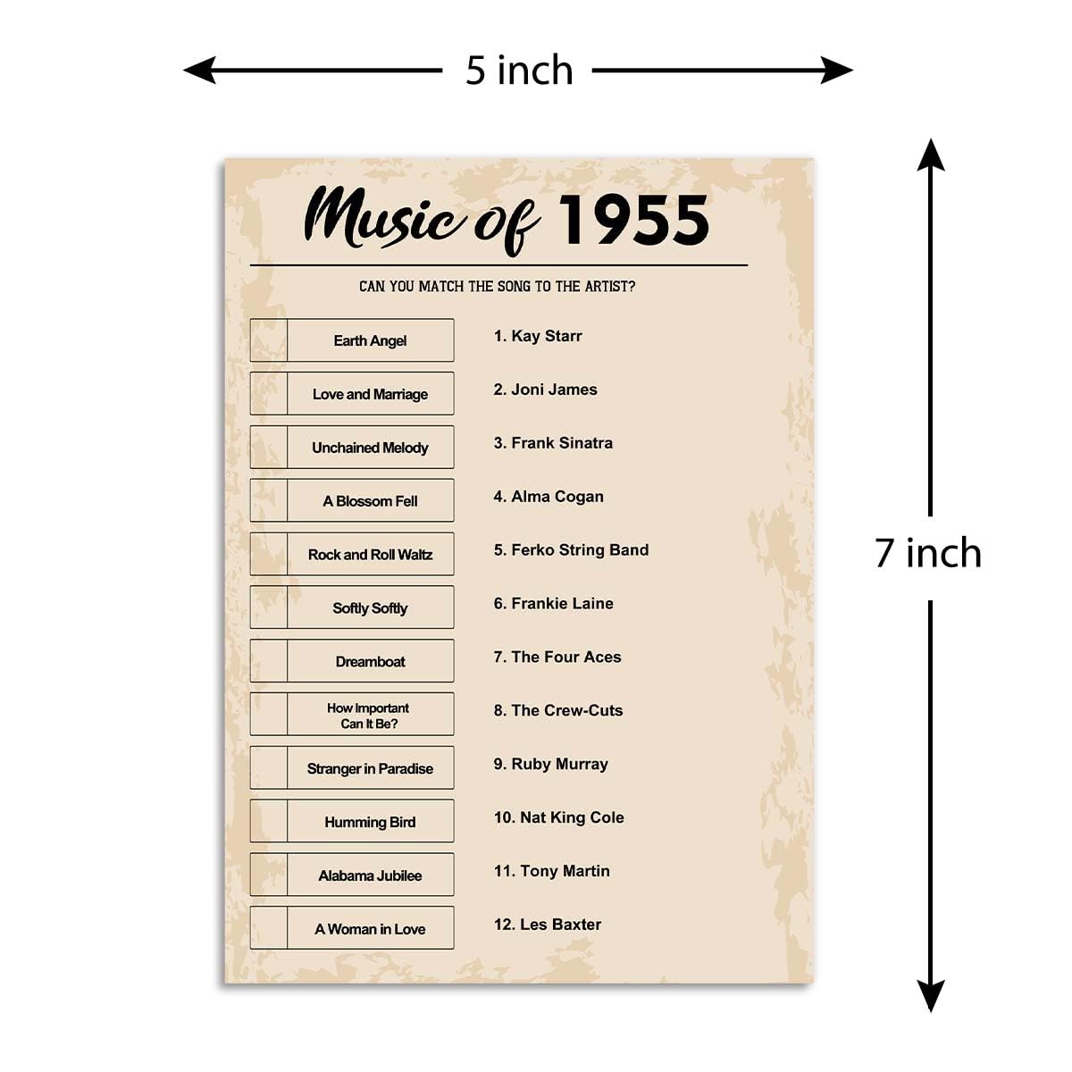 Qupt 70Th Birthday Party Games, Music Of 1955 Trivia, Pack Of 30 Cards For Adults, Ages 216+