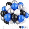 FunHot 35pcs Blue Black Silver Balloons – Dark Blue Latex & Confetti for Boys Birthday, Baby Shower, Wedding, Graduation Party Decorations