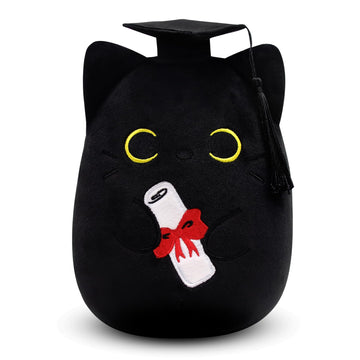 Jizwpoom Graduation Stuffed Animals,Calico Cat Plush With Cap,Graduation Party Stuffed Animal Toy,Graduation Gifts For Kids Girl