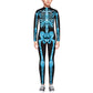 Remimi Girl Halloween Skeleton Bodysuit Zip Up Back Funny Party Scary Skeleton Costume Blue L