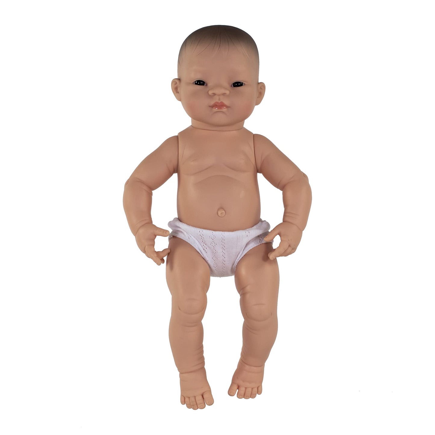 Miniland Asian Boy Newborn Baby Doll 15.75', Anatomically Correct, For Children 10 Months And Older, Soft Vinyl Body, Made In Spain, Defined Facial Features