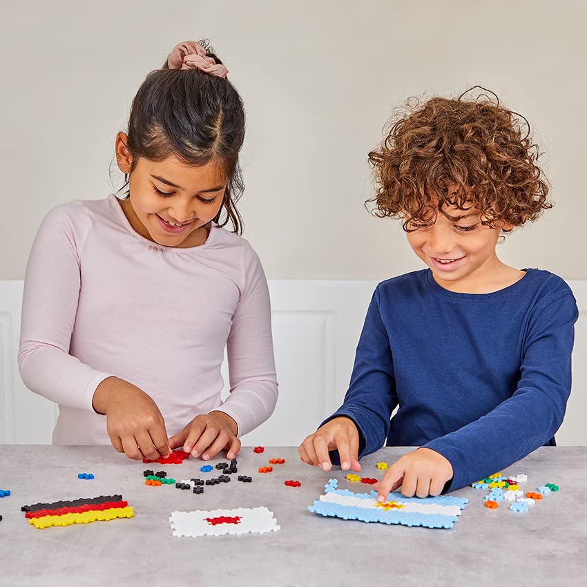 PLUS PLUS Construction Toy - Flags of The World - 500 Pieces, Green, Model 3932, Plastic Interlocking Puzzle Blocks for Kids