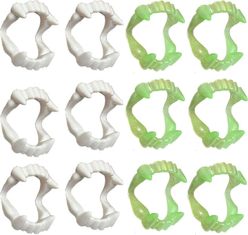 24 Pcs Vampire Fangs, Plastic White And Glow In The Dark Vampire Teeth For Dress Up Costume Cosplay Photo Props Halloween Christ