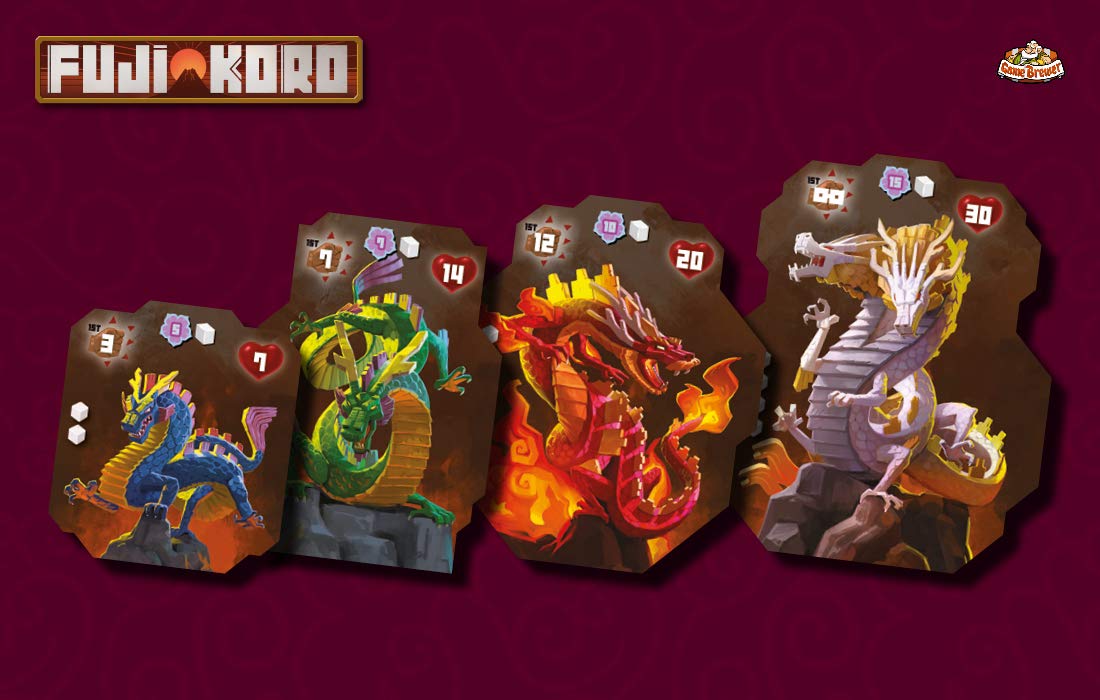 Game Brewer Fuji Koro Board Game - Red Cardstock, Model GAB90816