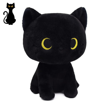 Lsydcarm Black Cat Plush Toy, Cute Black Cat Stuffed Animals Kawaii Black Cat Plushie Doll, Creative Soft Stuffed Cat Plush Toys