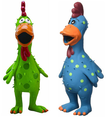 Multipet Latex Grunting Toy Bundle Color:Chicken Pack Of 2