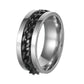 Udolfly Mens Fidget Rings Anxiety Rings For Men Womens Chain Spinner Rings For Adults Titanium Steel Ring Chain Black Size 5