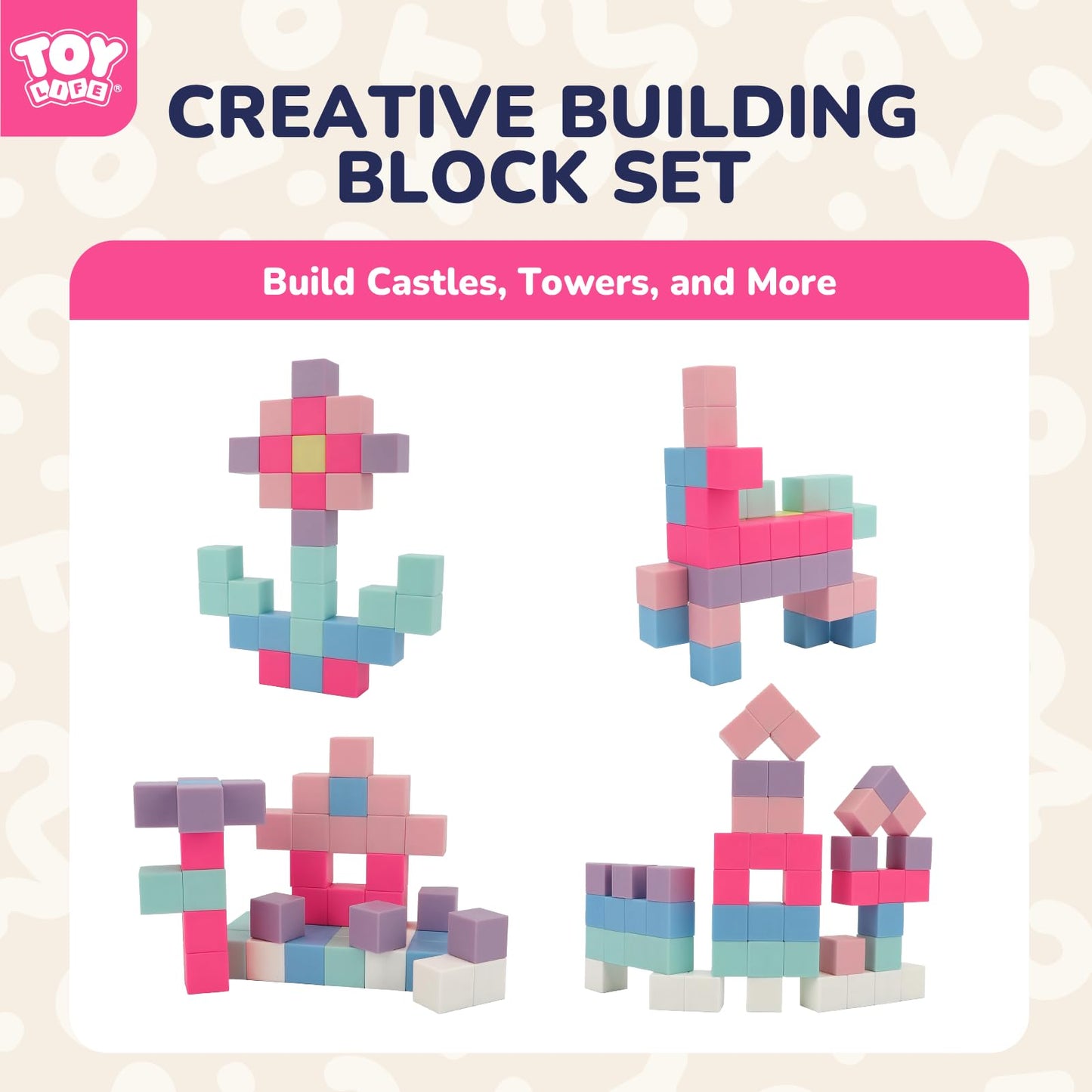 TOY Life 64 Pcs Magnetic Blocks for Kids Ages 3-5, Magnet Building Blocks for Toddlers, Magnetic Blocks for Kids Ages 4-8 Girls