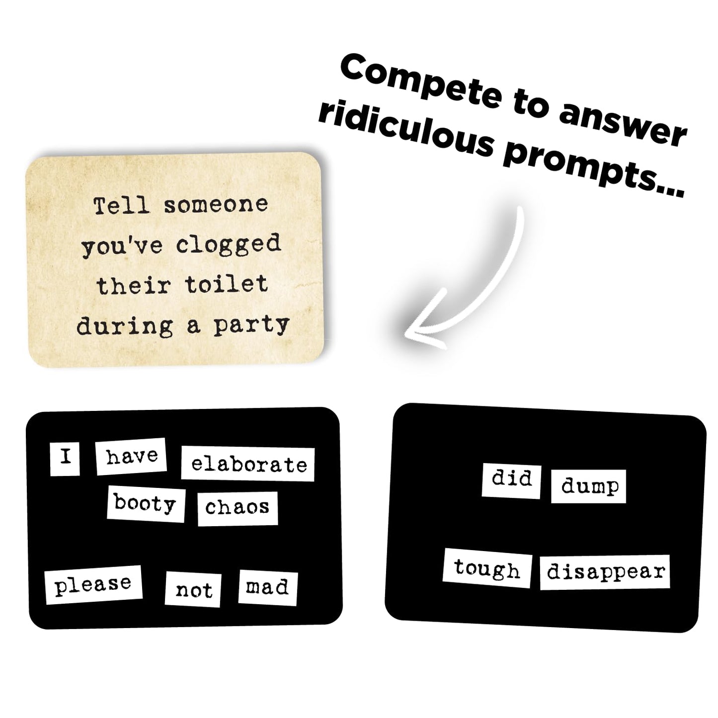 Ransom Notes Expansion Pack One - Ridiculous Word Magnet Party Game for 3+ Players, Fun Brown Edition