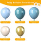 Dusty Blue Balloons, Blue And Gold Balloons,12 Inches 60Pcs White Sand Pastel Macaron Blue Ocean Blue Chrome Gold Balloon Boho B