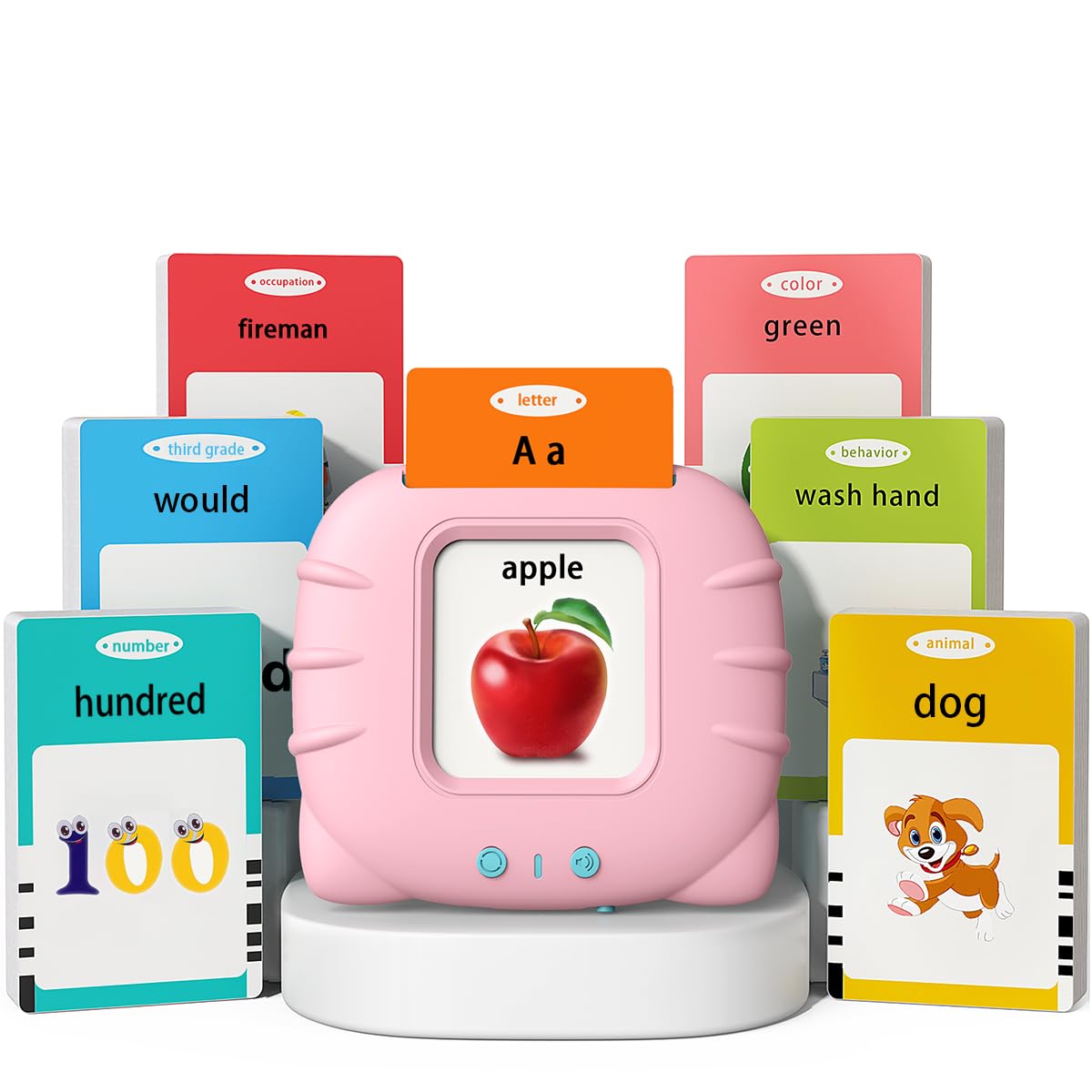 Kidzdo Toddler Audible Flash Cards With Music, Montessori Toys, Pocket Speech Therapy Toys, 600 Sight Words, Alphabet, Numbers 0