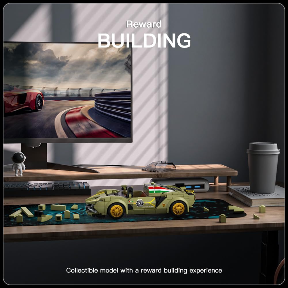 Mould King Speed Champion Sina Super Car Building Sets With Display Case,27003 Model Car Kits Sports Car Building Blocks, Cool Simulation Cockpit Race Car Building Kits For Adults Kids 8+(333 Pcs)