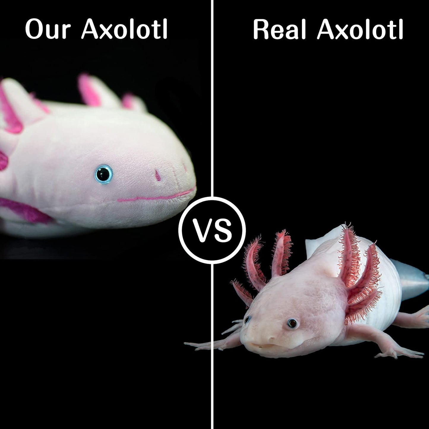 ZHONGXIN MADE Axolotl Plush - 20" Pink Stuffed Animal, Realistic Polyester Toy for Kids, Unique Gift Collection