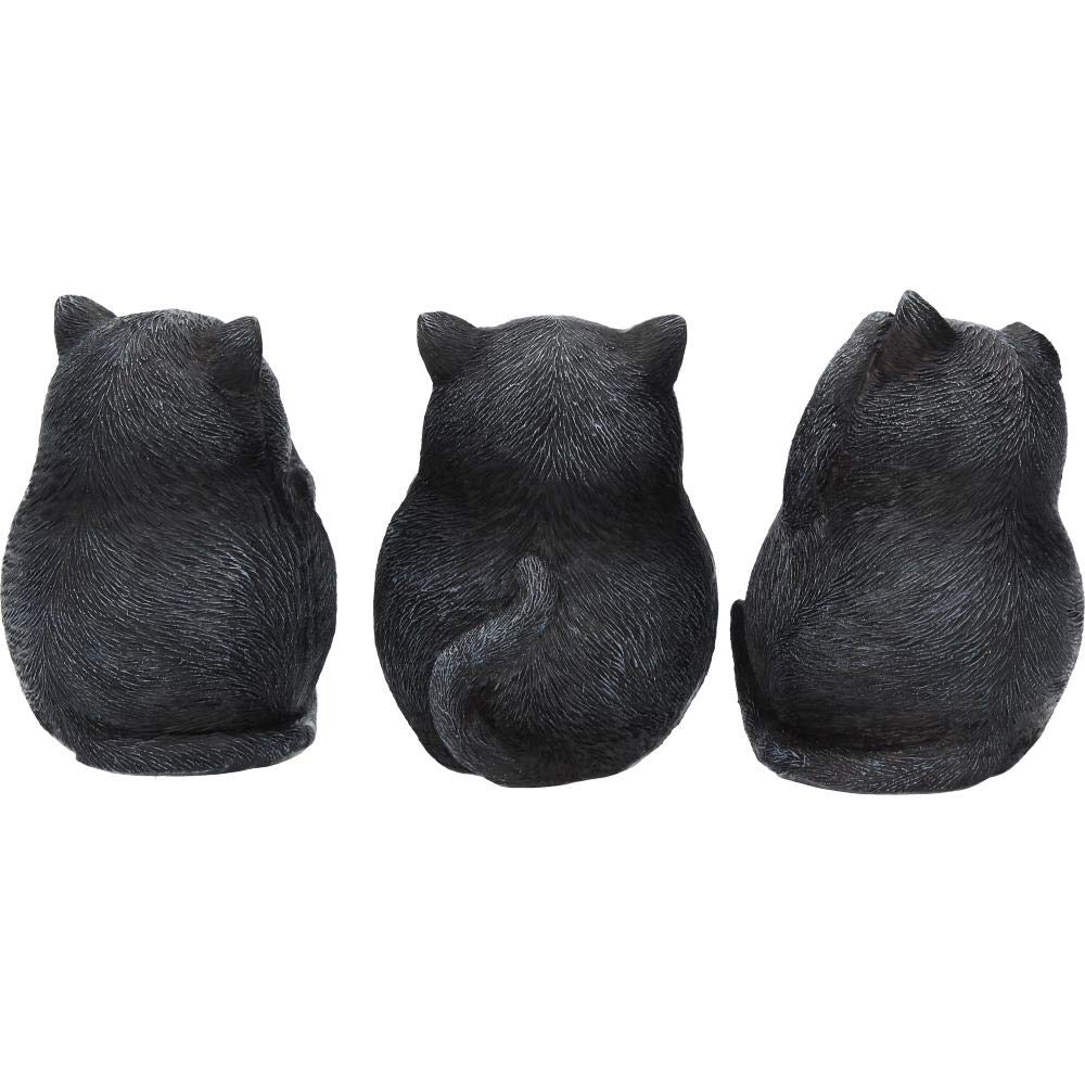 Nemesis Now Three Wise Fat Cats 8.5Cm Figurine, Resin, Black