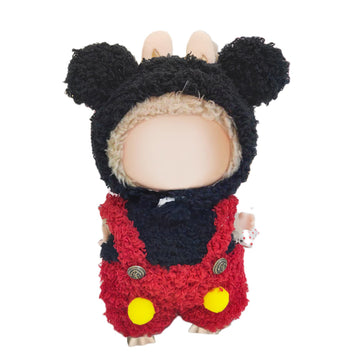 17Cm Doll Clothes For Doll, Outfits Costumes Compatible With Dolls Keychain Accessories (Black & Red Qiqi)