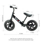 Birtech Balance Bike for Kids, 12" Carbon-Steel, Black, Adjustable Seat Height, No Pedal, Airless Tire, for Ages 2-5