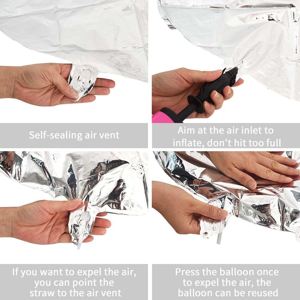 TONIFUL 16-Inch Silver Foil Alphabet Balloons, Customizable Mylar Letter Set for Birthday, Anniversary, Graduation (26 Pcs)