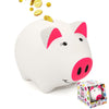 Laebuild Girl Piggy Bank For Kids, White Pig Shape Money Bank, Toddlers' Unbreakable Bank, Fluorescent Glow In Dark, Teaches Sav