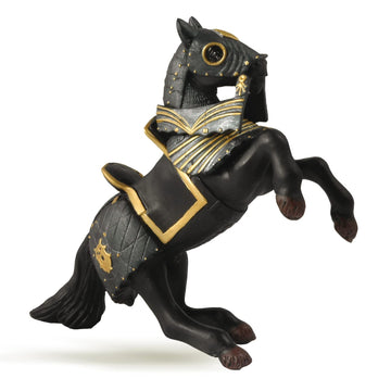 Papo -Hand-Painted - Figurine -Medieval-Fantasy -Horse In Black Armour -39276 - Collectible - For Children - Suitable For Boys And Girls - From 3 Years Old