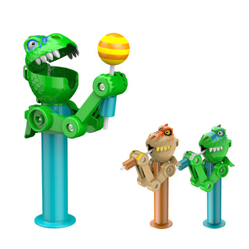 Hdlnkak 2Pcs Lollipop Case, Funny Lollipop Robot Holder, Creative Lollipop Toys Design Eat Lollipop, Dinosaur Shape Lollipop Hol
