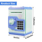 Cargooy Mini Atm Piggy Bank Atm Machine Best Gift For Kids,Electronic Code Piggy Bank Money Counter Safe Box Coin Bank For Boys Girls Password Lock Case (Cyan)