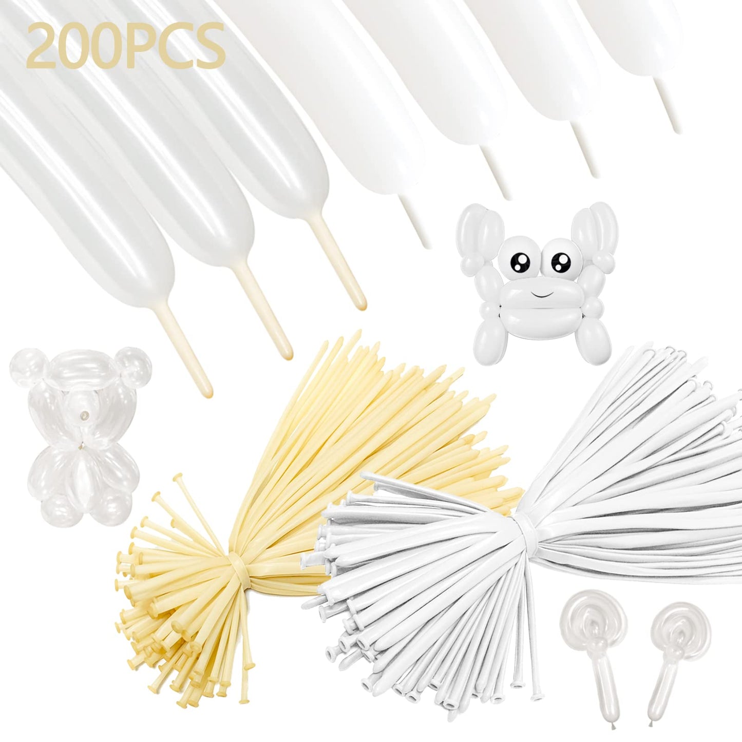 200 Pcs 260 Balloons Long Balloon White And Clear Balloons Twisting Animals Balloons For Balloon Arch Garland Birthday Wedding P