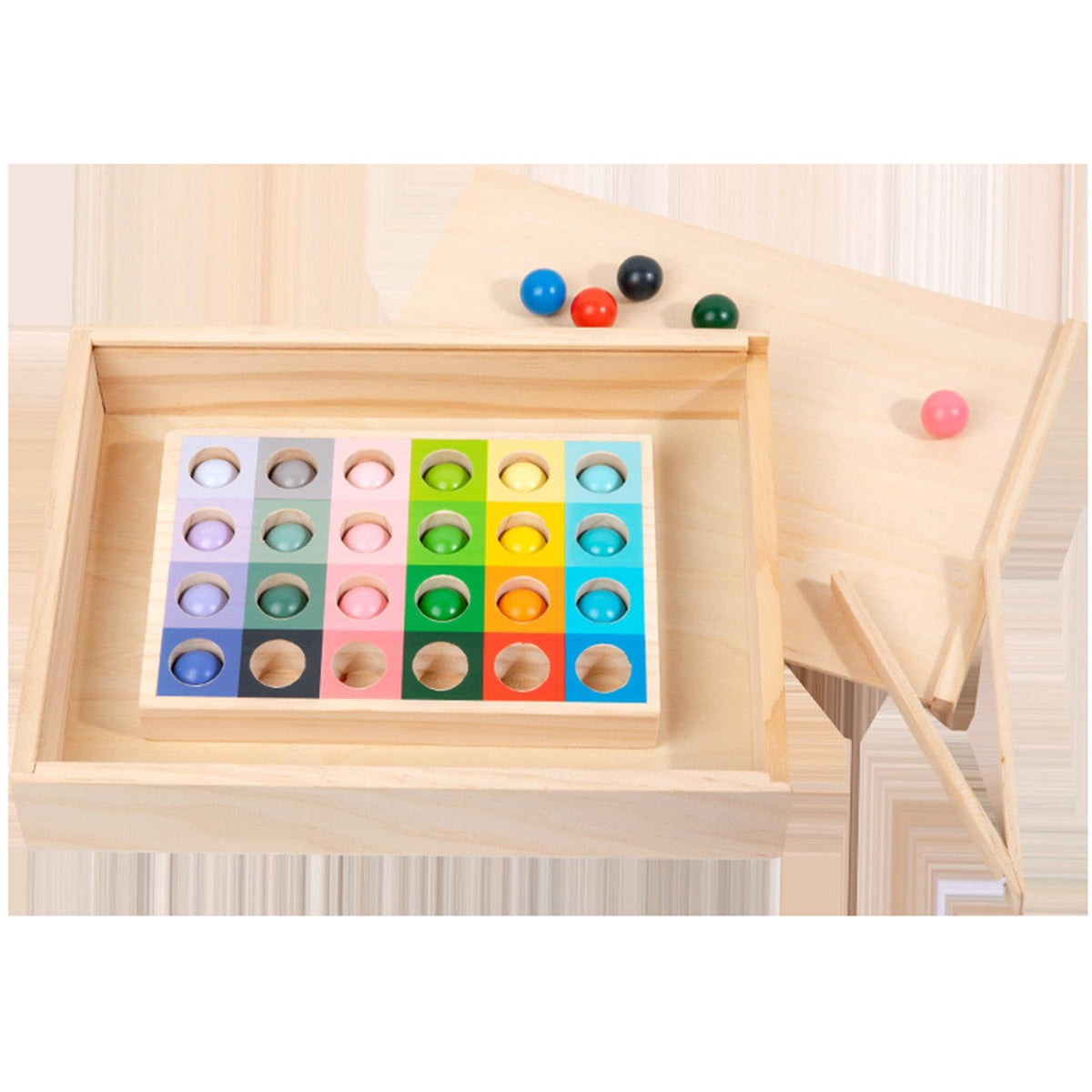 Fashion My Day Rainbow Color Matching Toy Fine Motor Skills Early Learning Wooden Peg Board