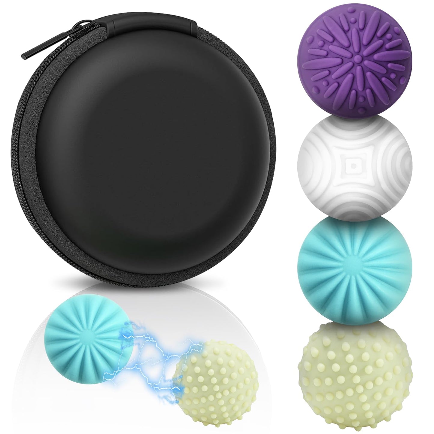 4 PCS Silicone Magnetic Balls Fidget Toys for mature-themeds & Teens Stress Relief Sensory Toys for Autism ADHD Anxiety Fun Textures Gadgets Office Desk Toy Stocking Stuffers for Women Men Teen Gift