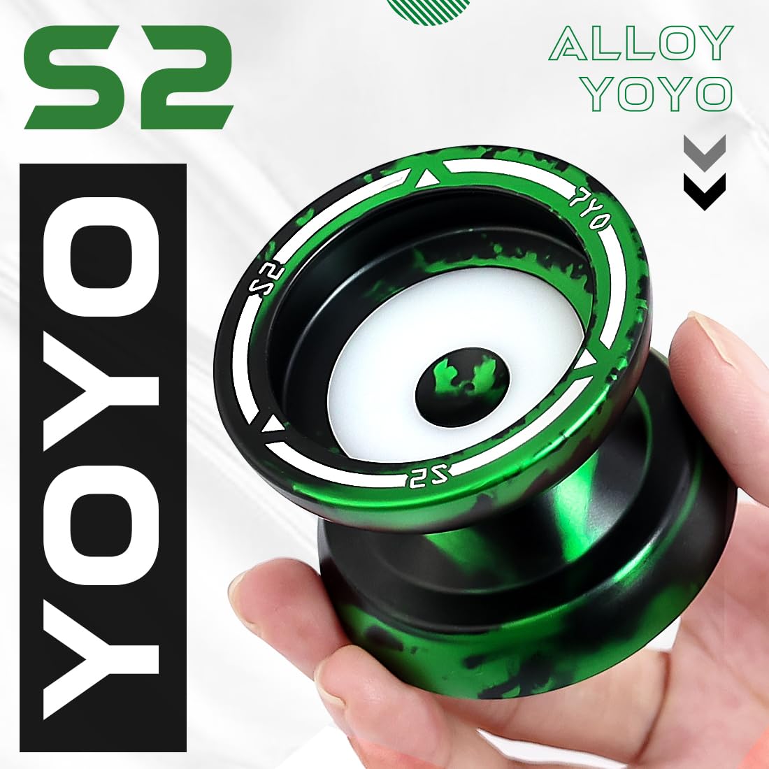7Yo S2 Responsive Yoyo, Professional Metal Yoyo For Beginner, Dual Purpose Yoyo Fingerspin Tricks Yoyo, Alloy And Pom Yoyo With