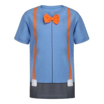 Blippi Boys’ Roleplay T- Shirt And Hat Set For Toddler, Little And Big Kids – Blue/Orange