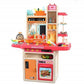 LONGMIRE Plastic 65 Pcs Big Size Kitchen Playset | Musical & Light Kitchen Set Toy for Kids with Sound and Accessories Set for 4