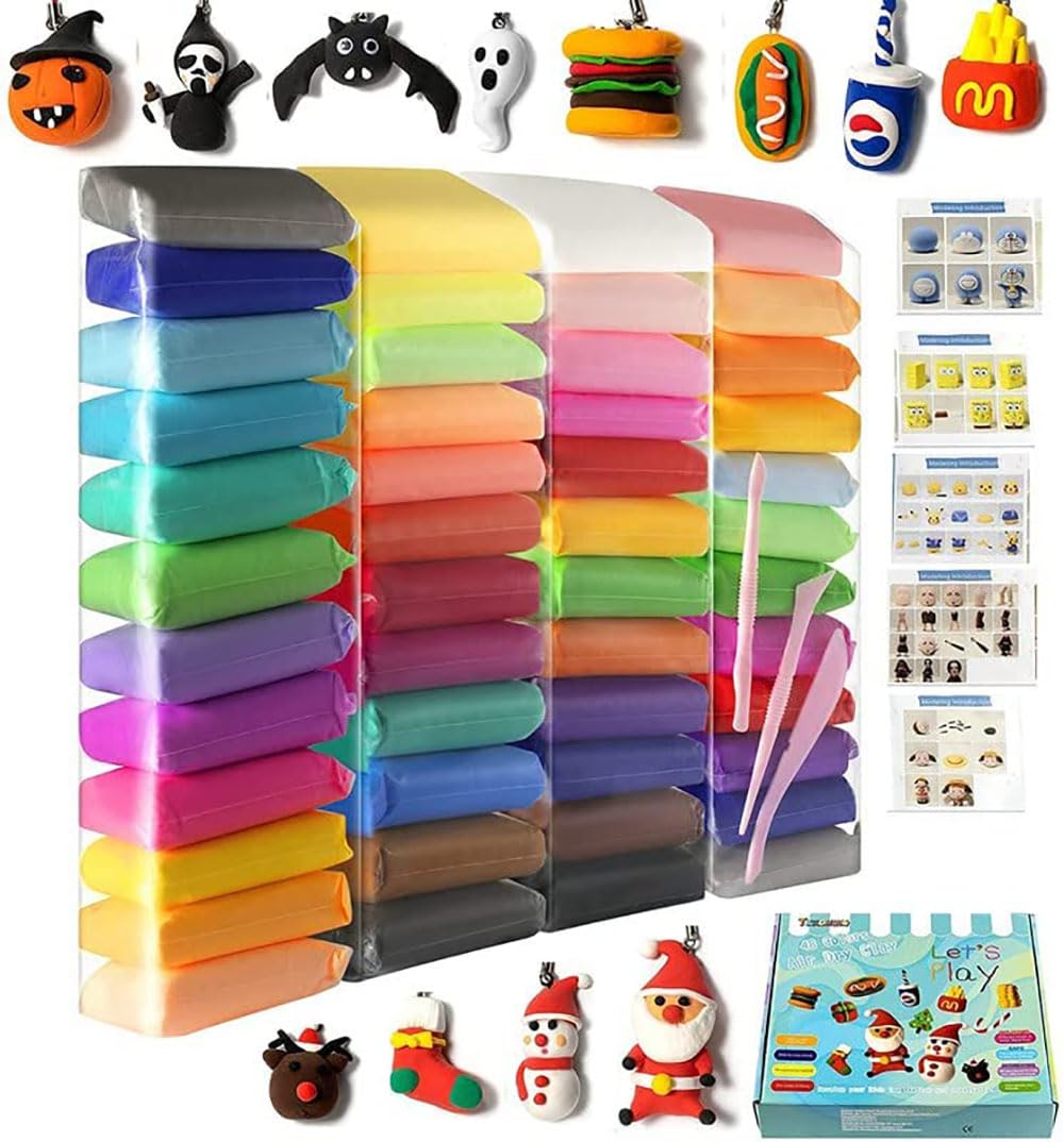 Sukechi Clay For Art And Craft Air Dry Clay Soft Clay Creative Art Craft For Kids Pack Of 12