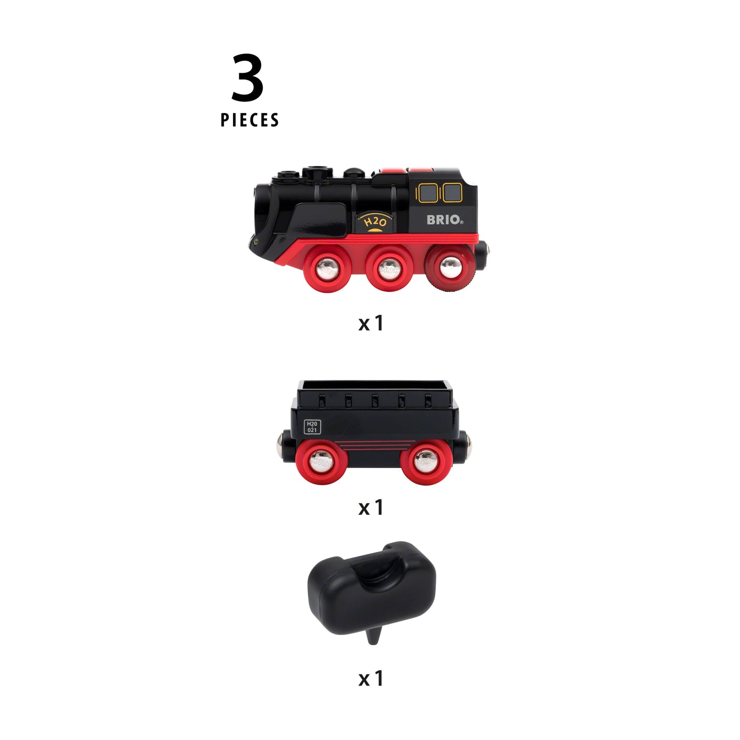 Brio World 33884 Battery-Operated Steaming Train - Press Action Button 3 Sec For Real Cool-To-Touch Steam | Enhances Motor Skill