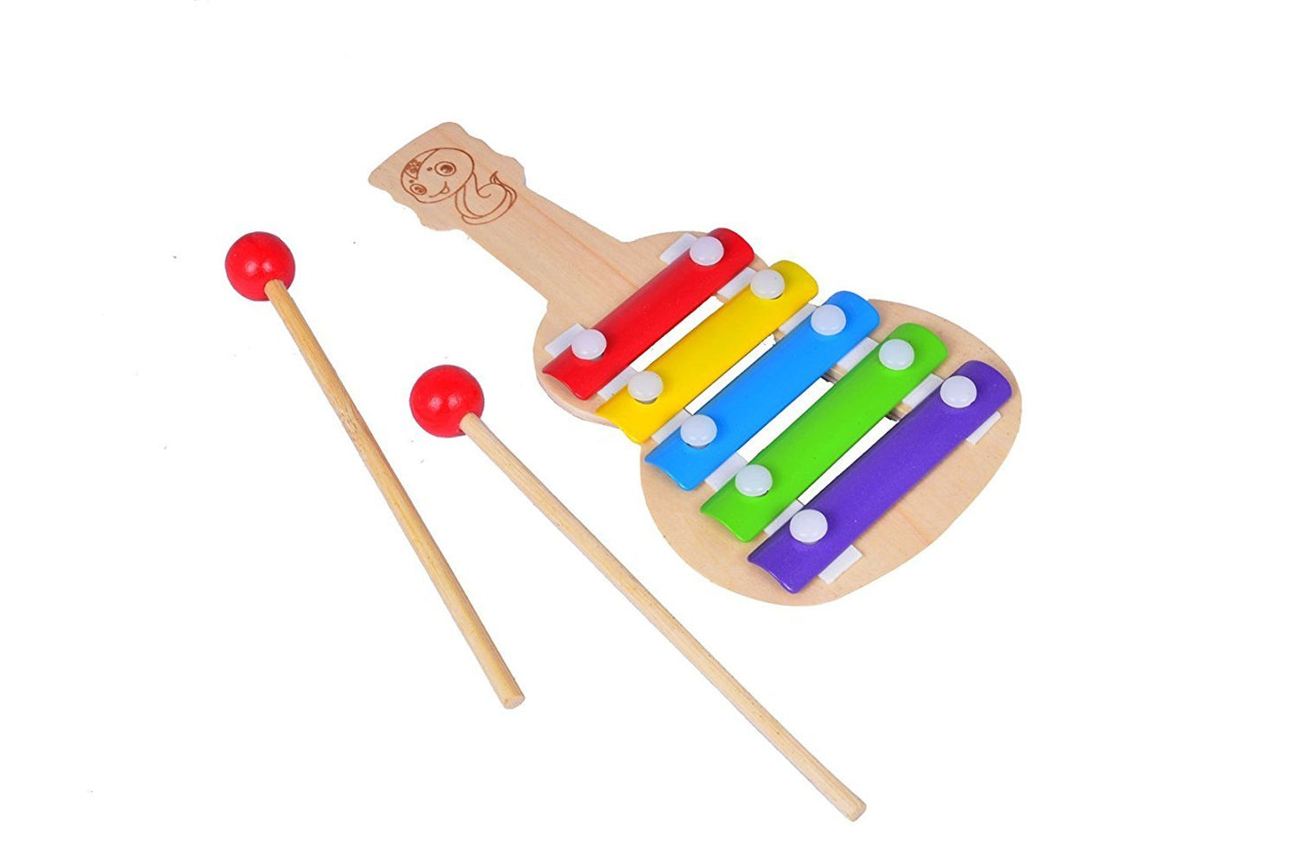 Nprc Wonderful Voice MultiColor Guitar Wooden Xylophone For Kids Musical Toy