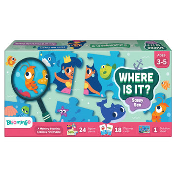 Bloomingo Where Is It? - Sassy Sea : Engaging Sea Search Game For Kids | Develops Observation, Focus & Memory | 48-Piece Puzzle 