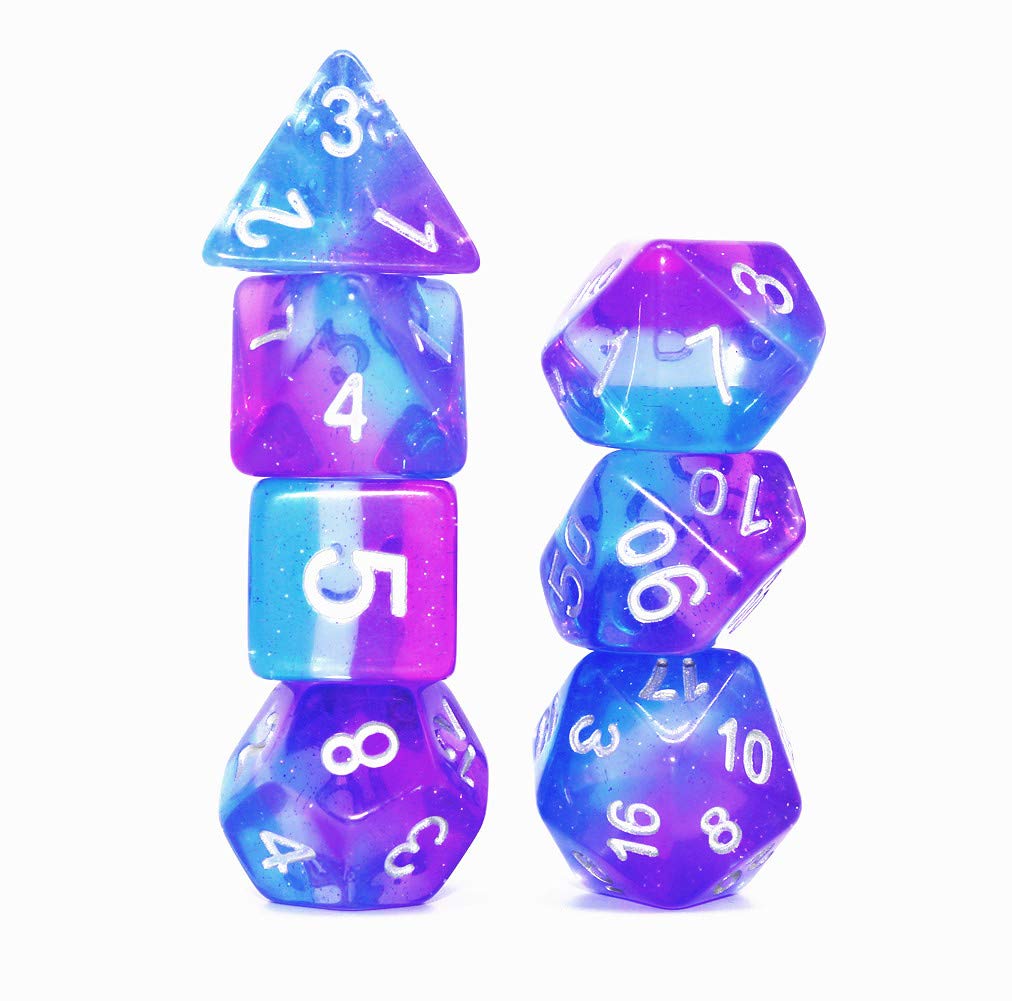 Polyhedral DND Dice Set RPG Rainbow Dice for Dungeons and Dragons(D&D) Role Playing Game,MTG,Pathfinder,Table Game,Math Games Di