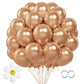 Metallic Rose Gold Balloons,100 Pcs 12 Inch Metallic Rose Gold Latex Balloons, Metallic Rose Gold Balloons For Party Decoration,