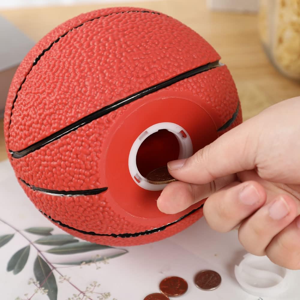 H&W Basketball Piggy Bank For Boys, Shatterproof Basketball Sports Themed Coin Bank, Large Size, Gift For Kids(L Size)
