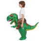 Comin Inflatable Ride-On Dinosaur Costume For Kids T-Rex Blow Up Green Dino Costume Funny Halloween Party Dresses 55''