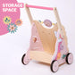 Giant Bean Wooden Baby Walker For Girls Toddler Kids 1-3, Pink Butterfly Push And Pull Multiple Learning Activity Walker With Wheels, Christmas Gift Develops Motor Skills & Stimulates Creativity