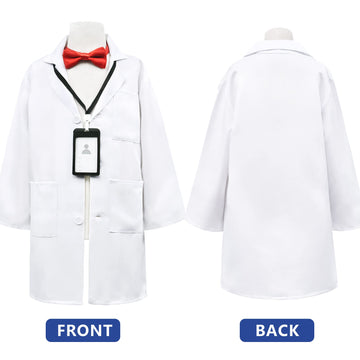 Zzihan Scientist Costume For Kids Lab Doctor Coat Costume Mad Scientist Costume With Magnifying Glass Goggles Experiment Gloves