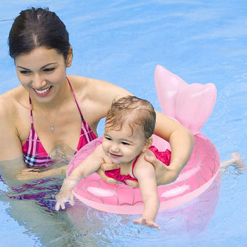 New Baby Swimming Pool Floats For Toddler Kids 0-8 Years Under 44Lb, Inflatable Swim Ring Water Raft With Seat And Handle For Summer Beach Outdoor Children Infant Bath Toys (Pink Mermaid 2)