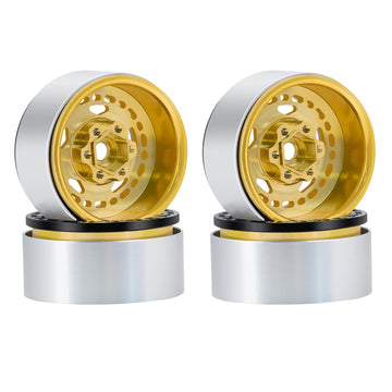 DJX CNC Machined 1.9    RC Crawler Beadlock Wheels (4pcs) for 1:10 RC Crawler Axial SCX10 iii TRX-4 Recat Gen8(Yellow)