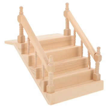 Angoily Miniature Dollhouse Staircase Desktop Ornament Simply Staircase Handrail Outside Hand Railings