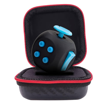 Pilpoc Thefube Fidget Cube, 6-Sided Stress Relief & Focus Toy For Adults & Kids, Boosts Concentration, Mindfulness Aid, Silent & Audible Modes, Includes Carry Case For Portability (Midnight Sapphire)