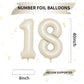 Biapian 40 Inch Cream Number 18 Balloon, 18Th Birthday Balloons, Big Digital 18 Or 81 Beige White Giant 18 Foil Balloon Helium F
