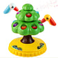Christmas Toys for Toddlers, Rotating Tree with 6 Fruits & Bird, Montessori Toy Fine Motor Skills Toys for Age 2-4, Light Up & C