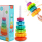 Capers Rainbow Spinning Tower Toy 5 Pieces For Toddlers | Colorful Stacking & Spinning Rings Learning | Educational Sensory For 