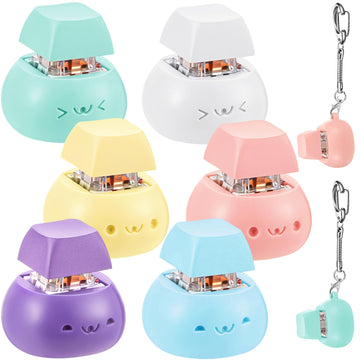 Taiyin 6 Pcs Decompression Toys Keyboard Clicker Toy Keyboard Cube Toy Mechanical Key Toy Keyboard Button Stress Relief for mature-themed Gifts to Relief Pass Time (Cute)