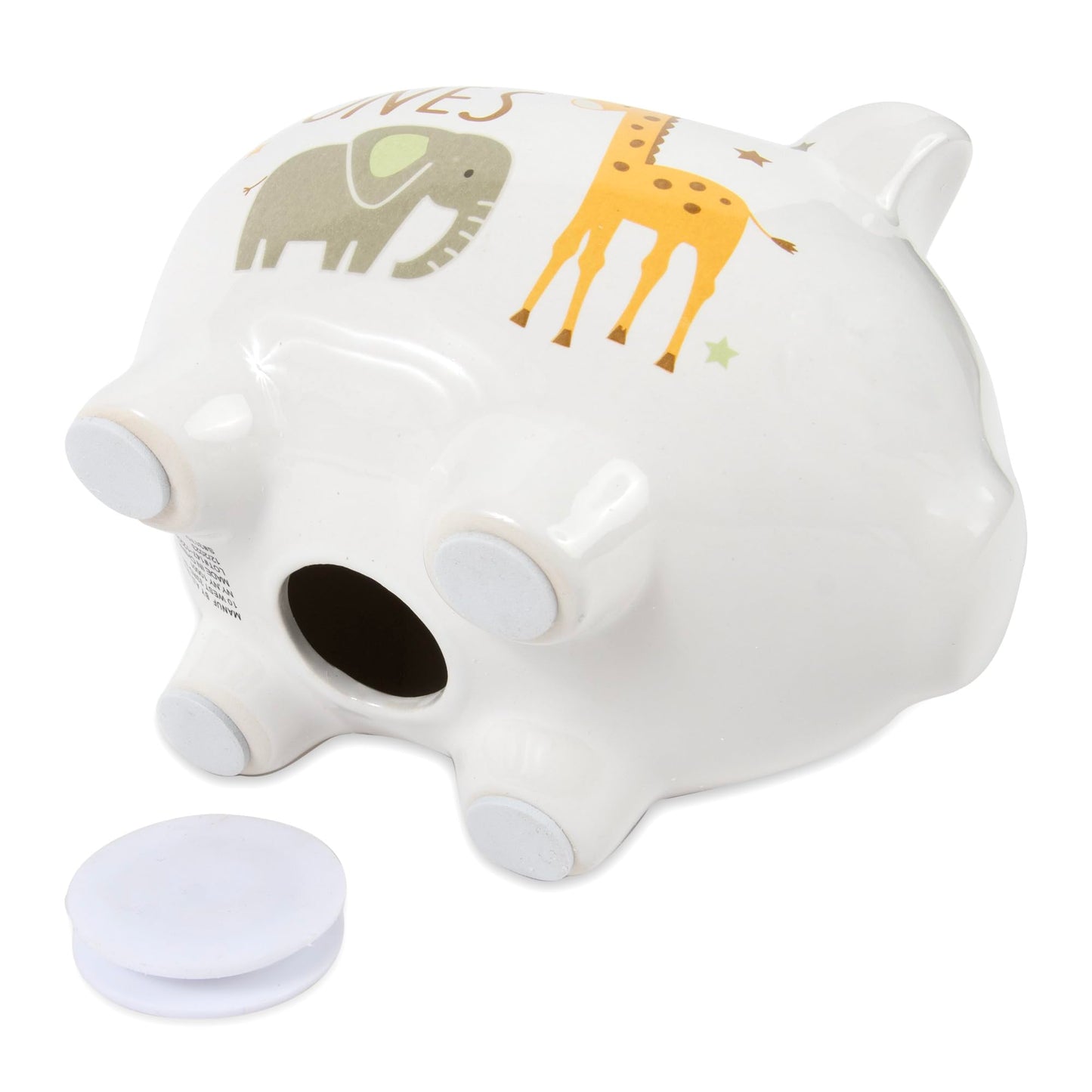 Baby Essentials Piggy Bank - Ceramic, Thank Heaven Animals Design, Model 3164, Perfect for Boys & Girls